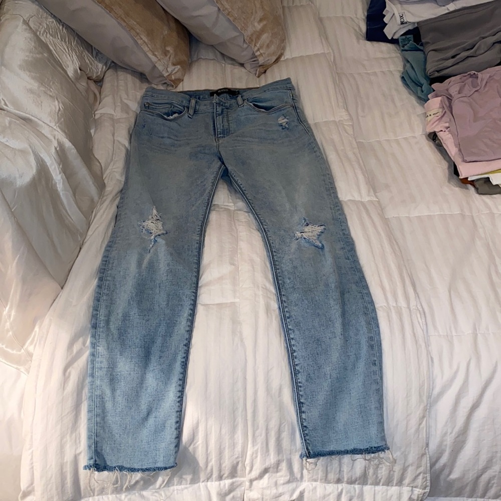 Hudson light wash skinny jeans with holes